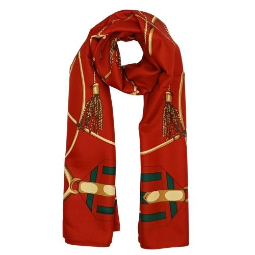 Red Rope Chain Printed Scarf for Women