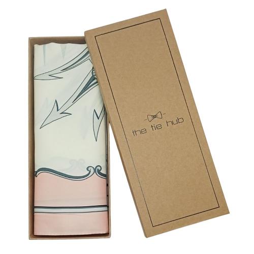 White with Pink Selling Ship Printed Scarf for Women