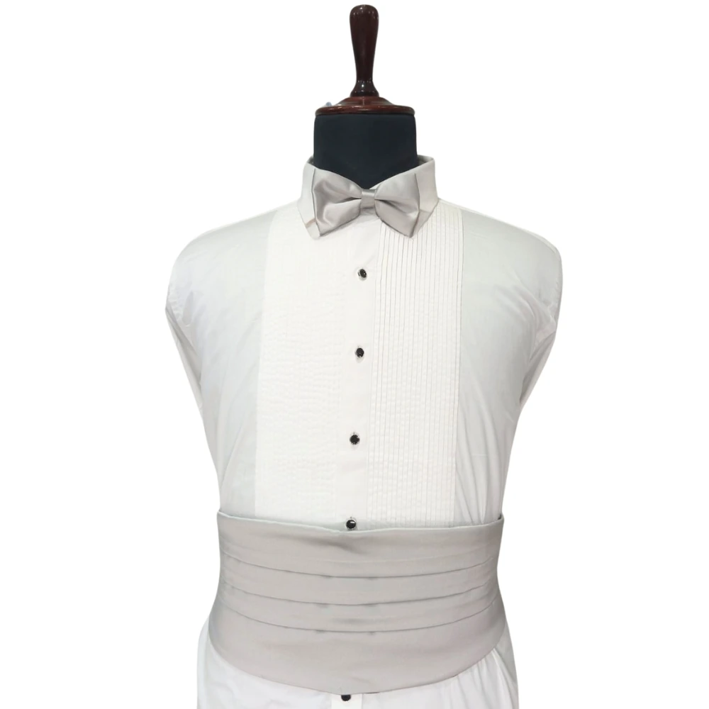 Grey Microfiber Cummerbund for Men