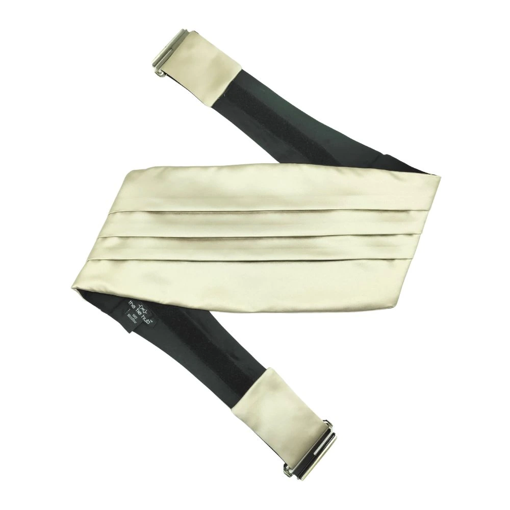 Cream Microfiber Cummerbund for Men