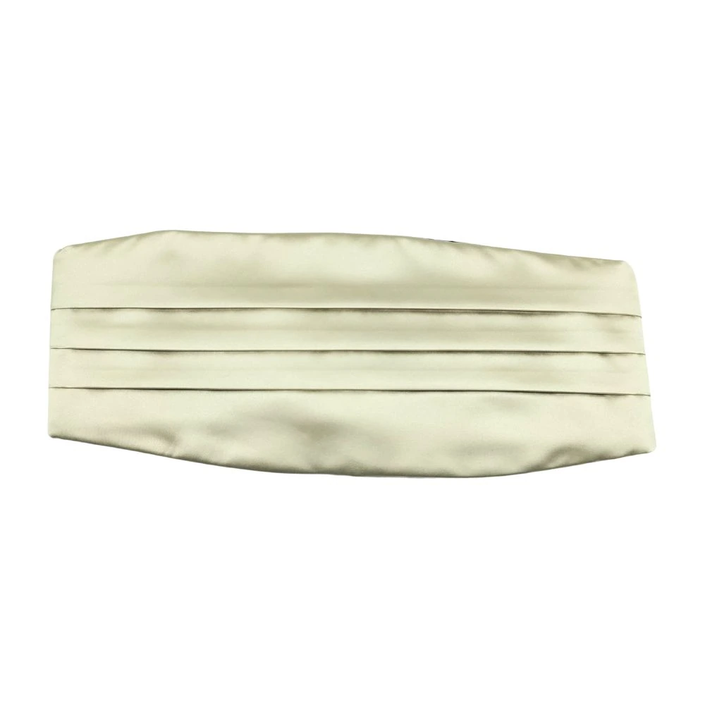Cream Microfiber Cummerbund for Men