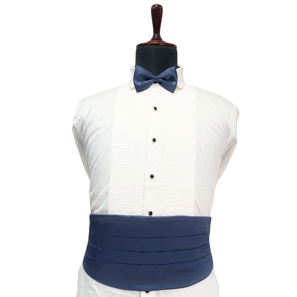 Blue Microfiber Cummerbund for Men