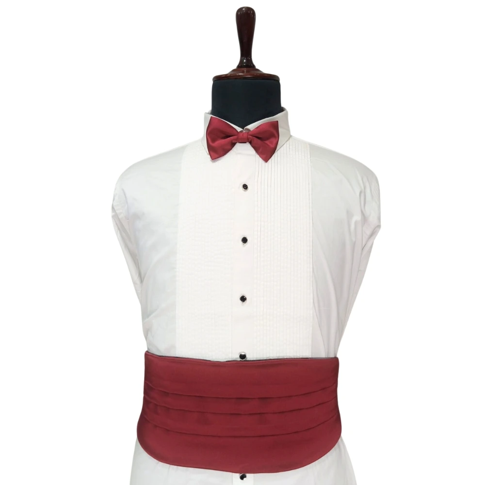 Burgundy Microfiber Cummerbund for Men