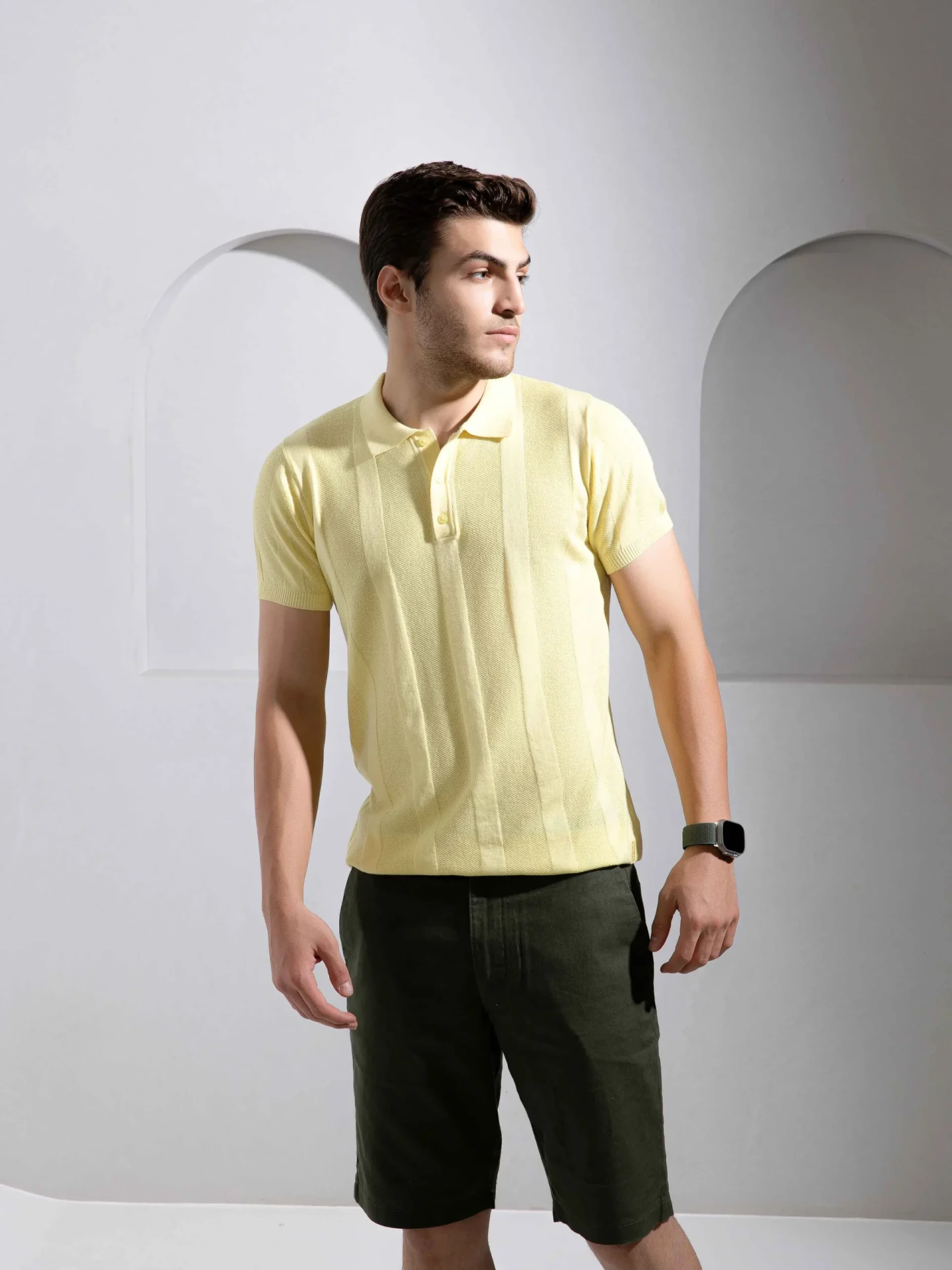 Soft Yellow Polo T-Shirt for Men