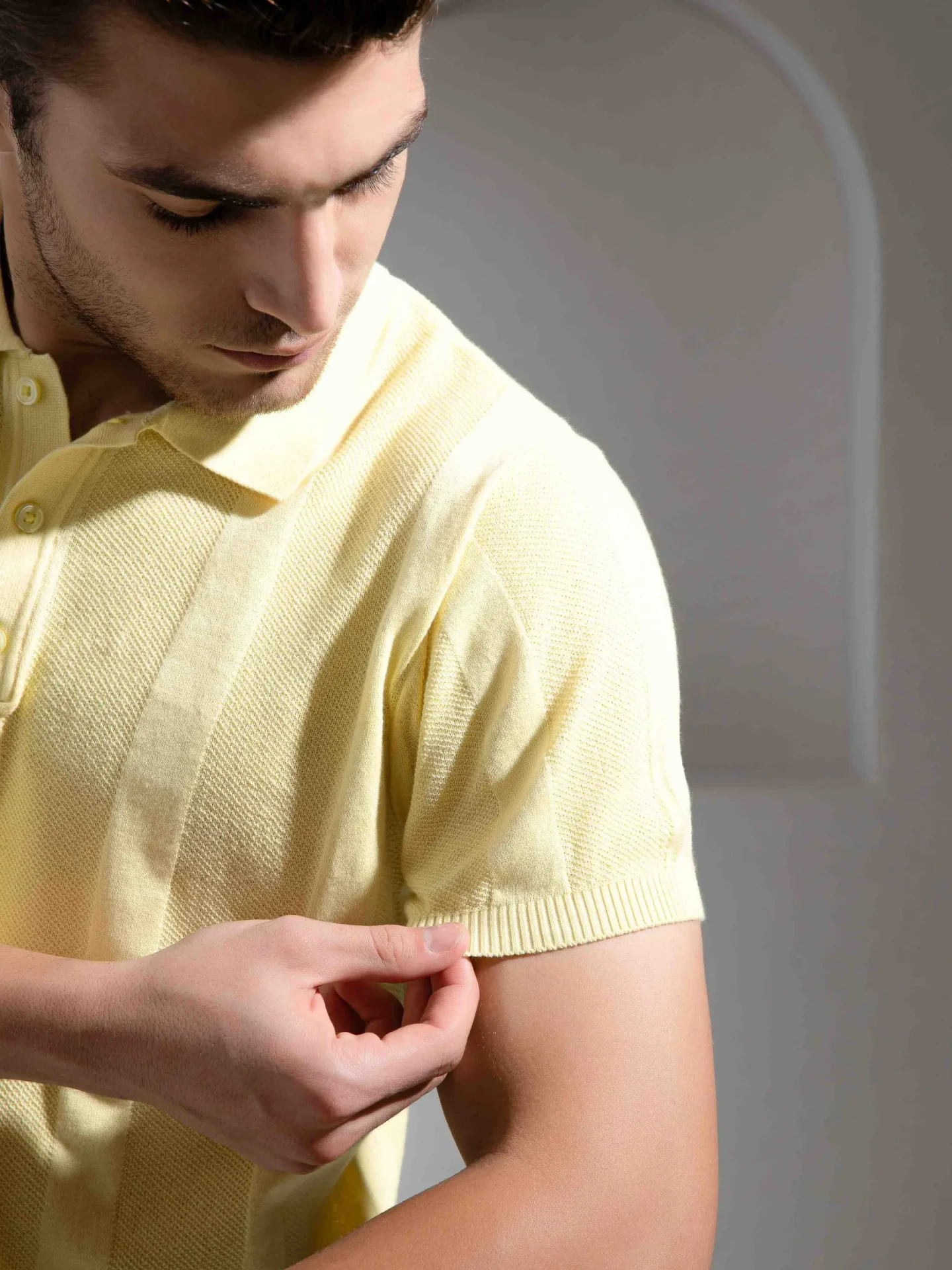 Soft Yellow Polo T-Shirt for Men