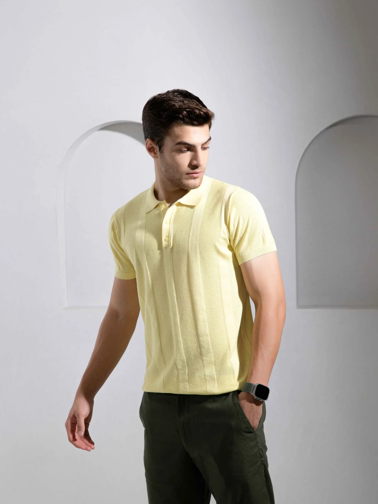Soft Yellow Polo T-Shirt for Men