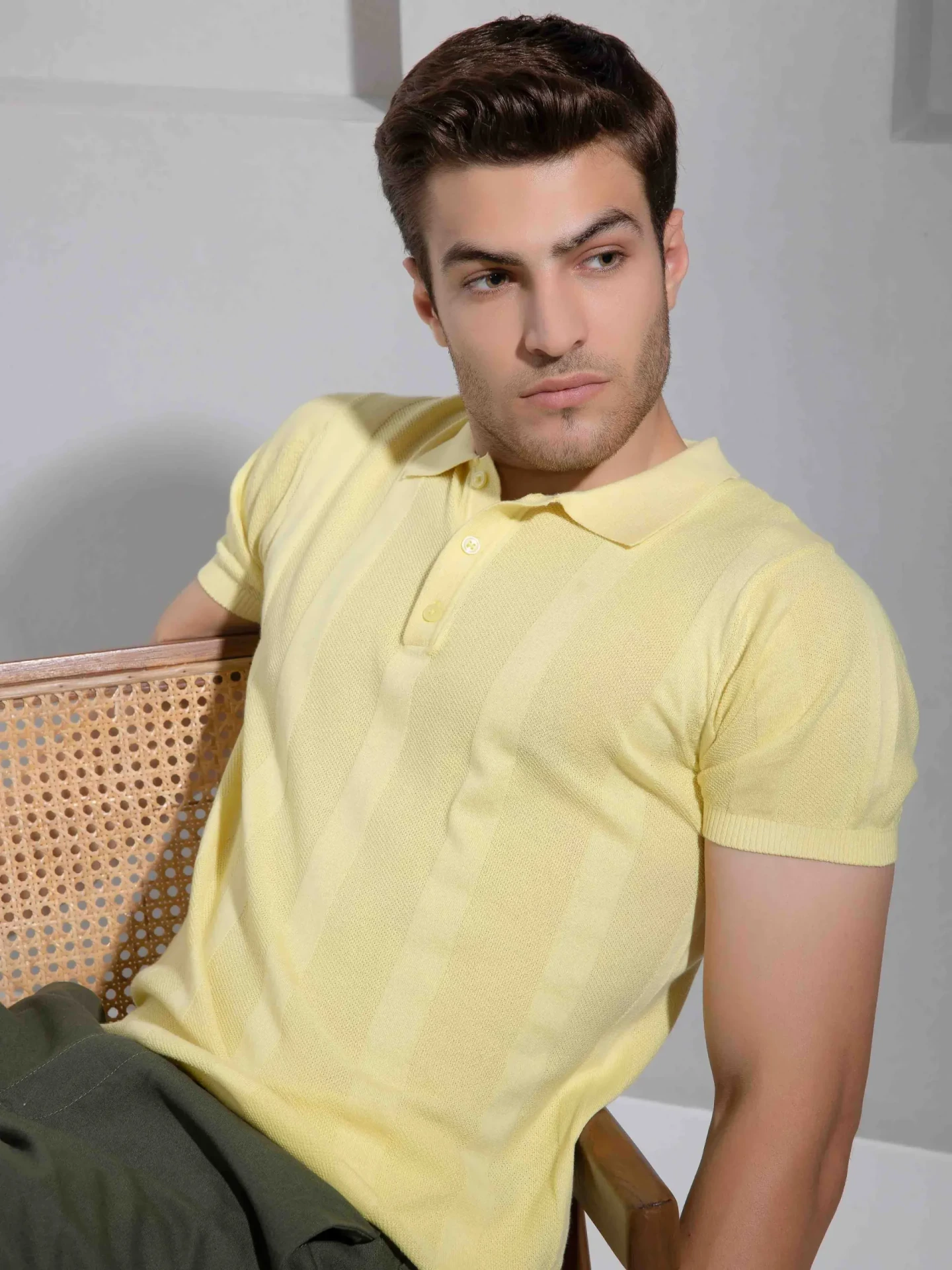 Soft Yellow Polo T-Shirt for Men