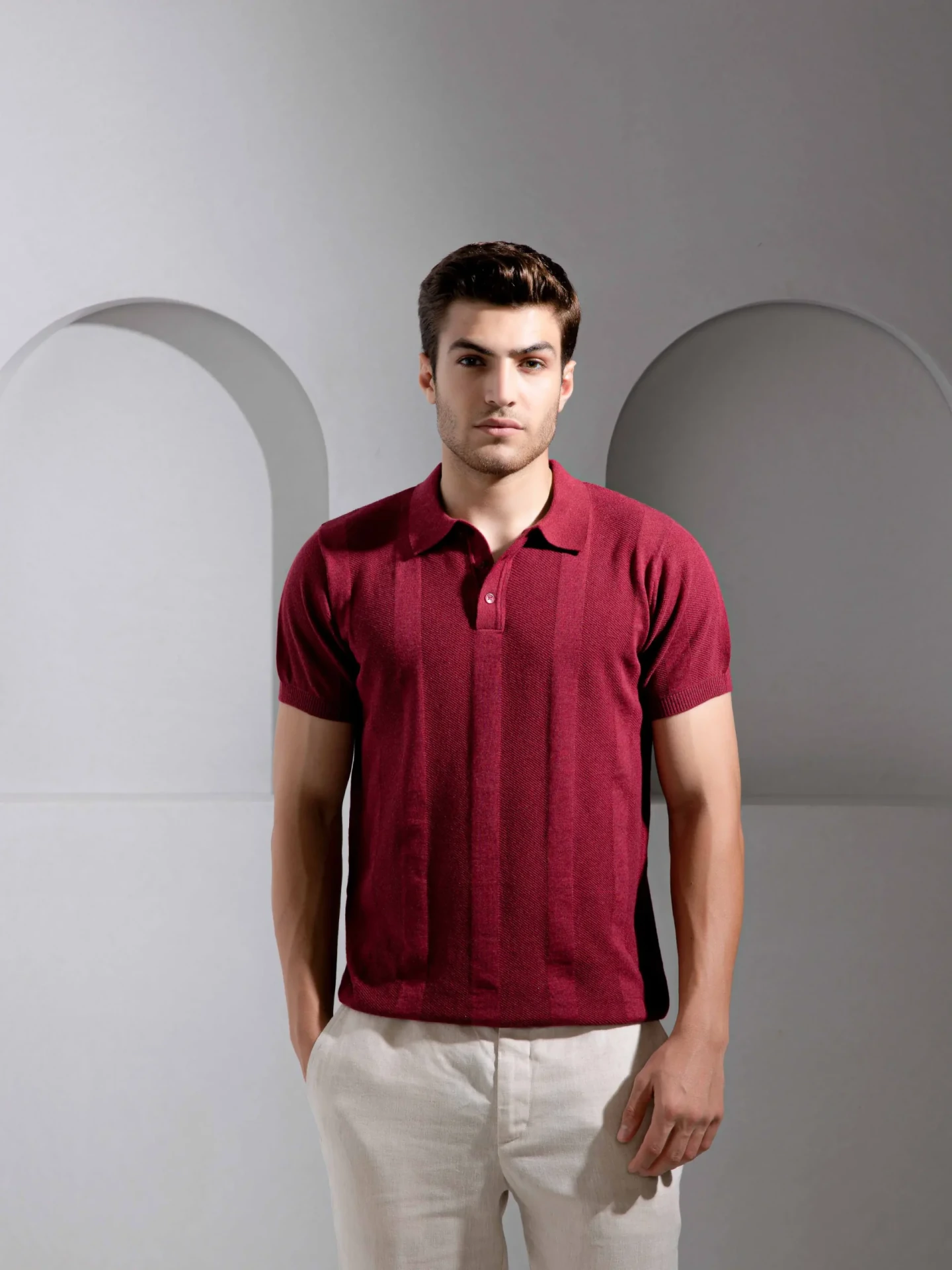 Deep Maroon Polo T-Shirt for Men
