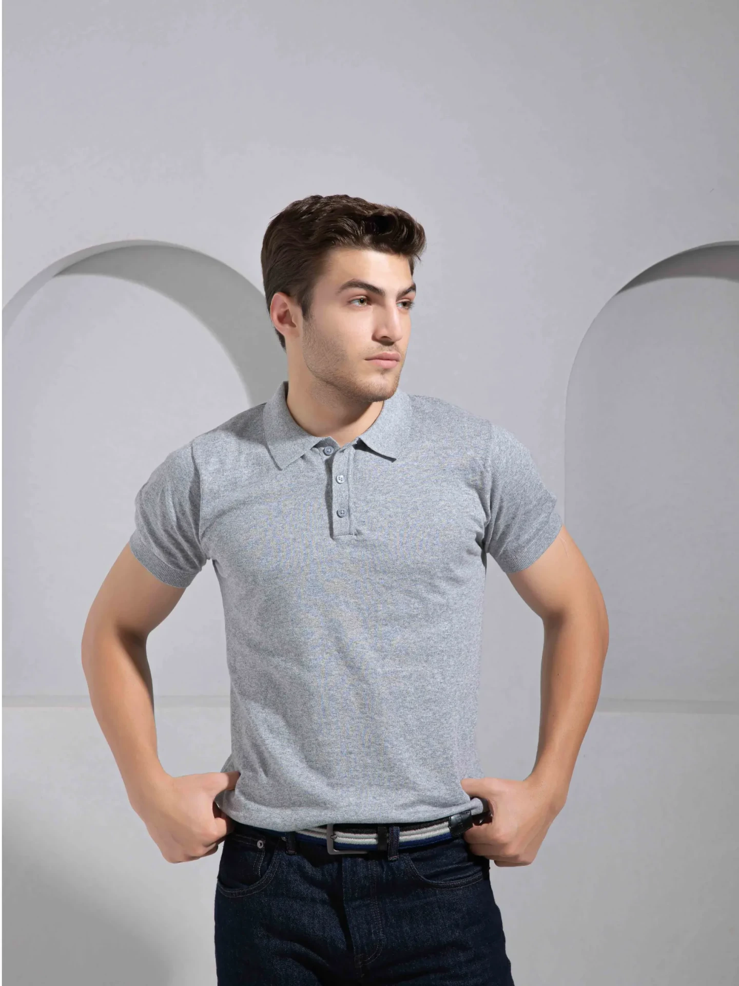 Grey Grindle Polo T-Shirt for Men