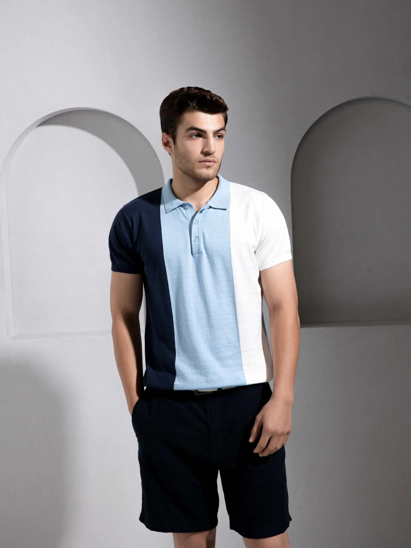 Tri-Tone Ocean Polo T-Shirt for Men