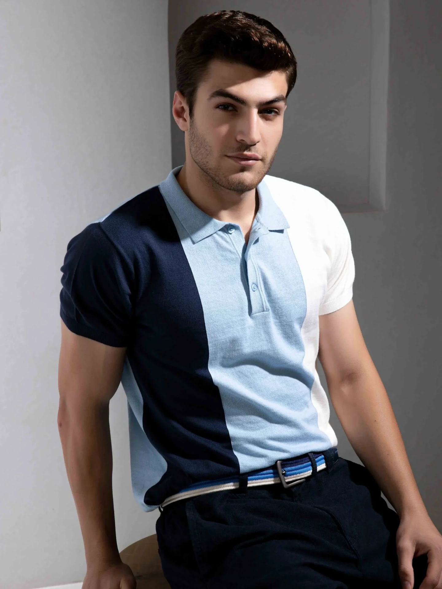Tri-Tone Ocean Polo T-Shirt for Men
