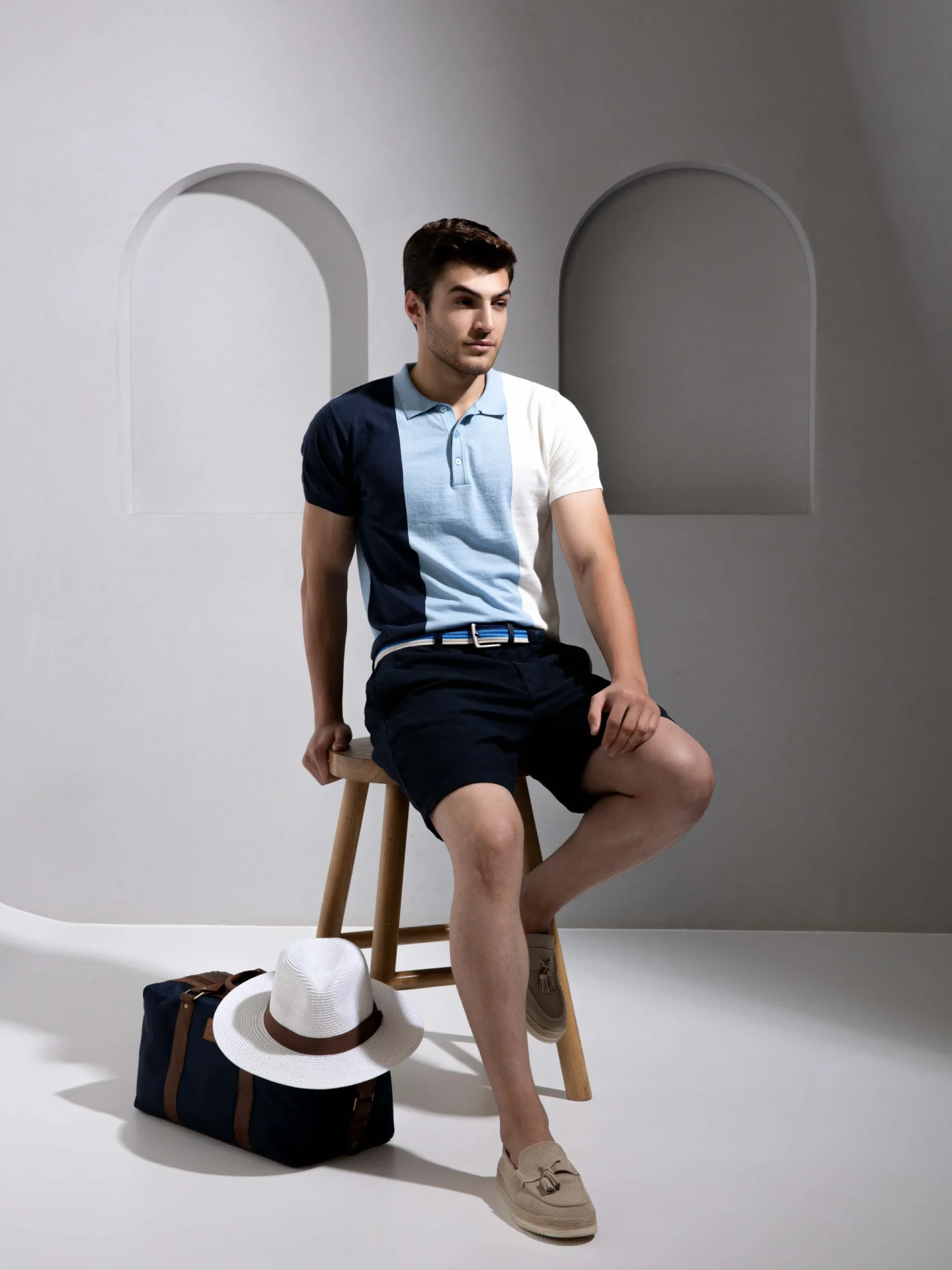 Tri-Tone Ocean Polo T-Shirt for Men
