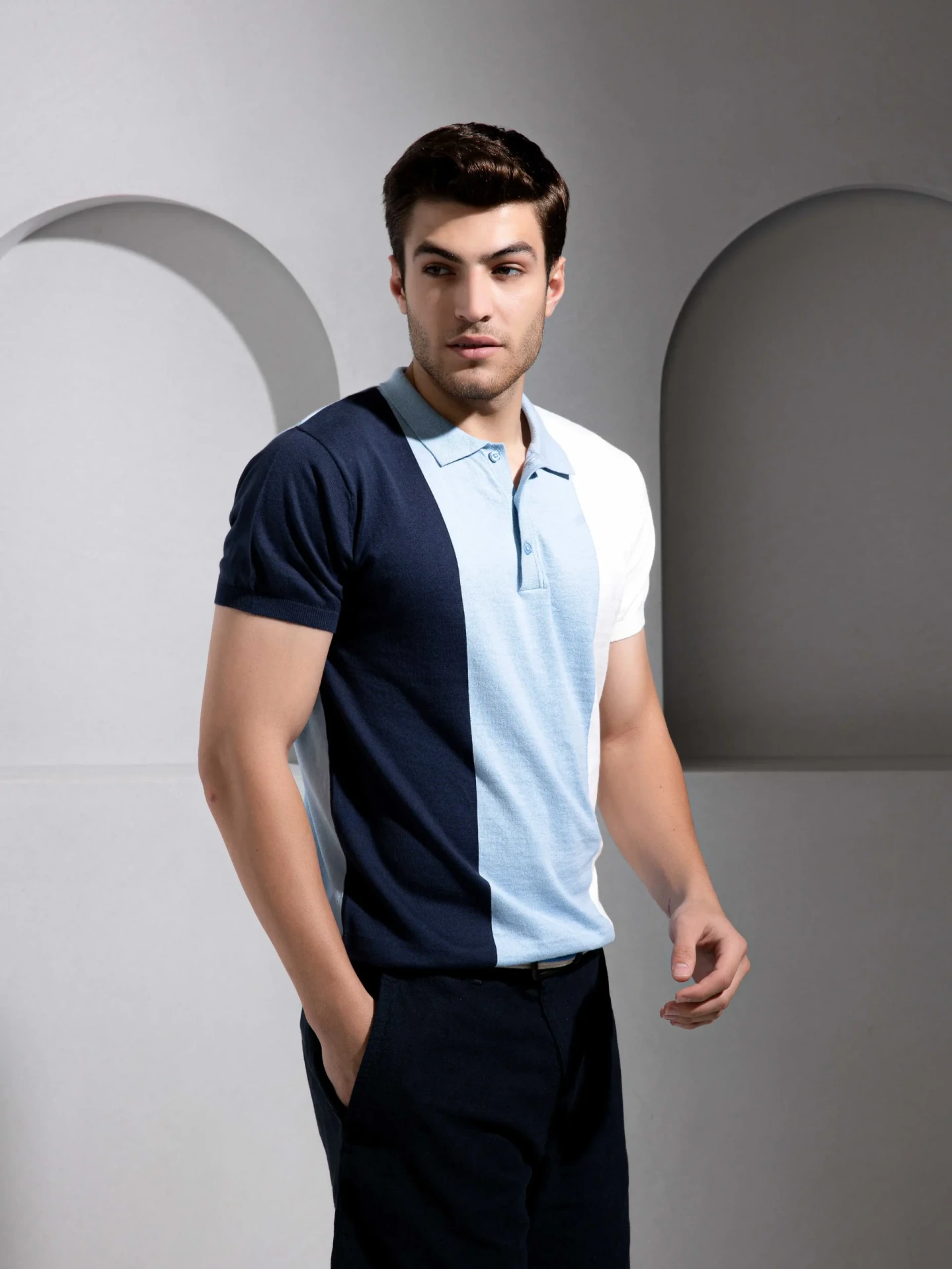 Tri-Tone Ocean Polo T-Shirt for Men