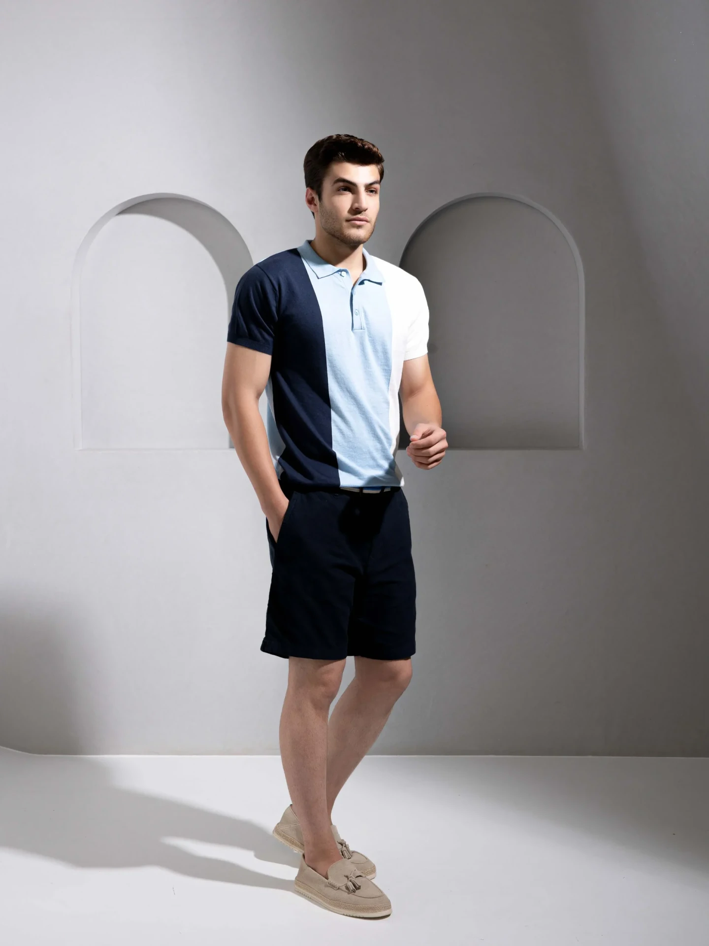 Tri-Tone Ocean Polo T-Shirt for Men