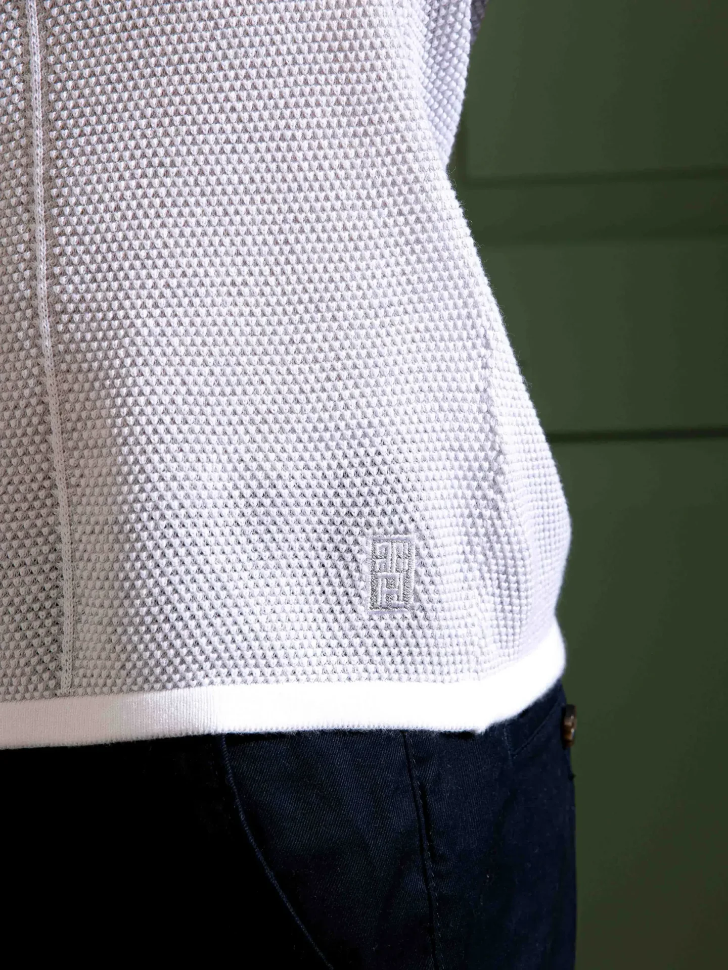 Light Grey Textured Polo T-Shirt for Men