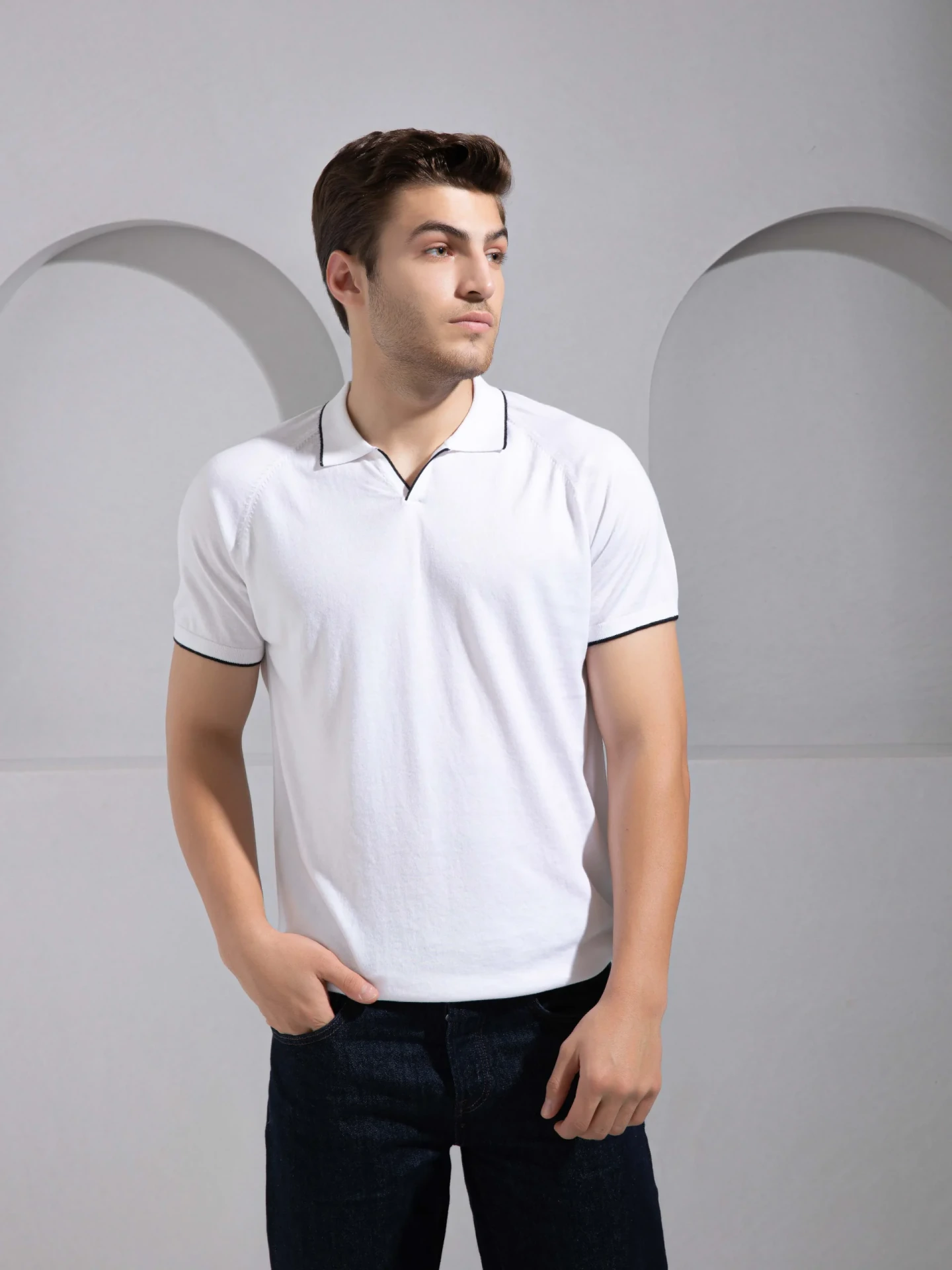 Classic White Polo T-Shirt for Men