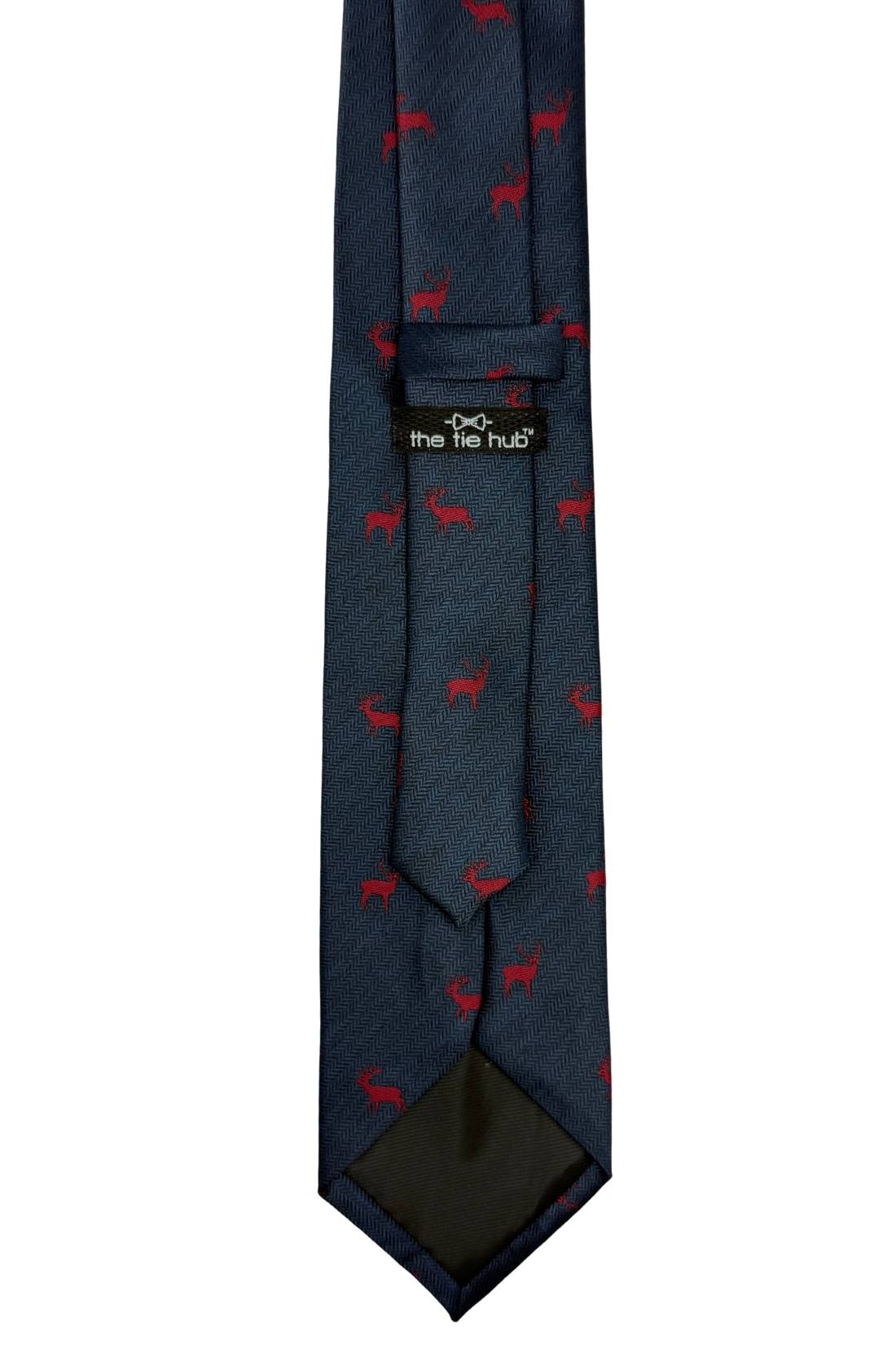 Teal Blue Deer Motif Silk Necktie with 100% Silk