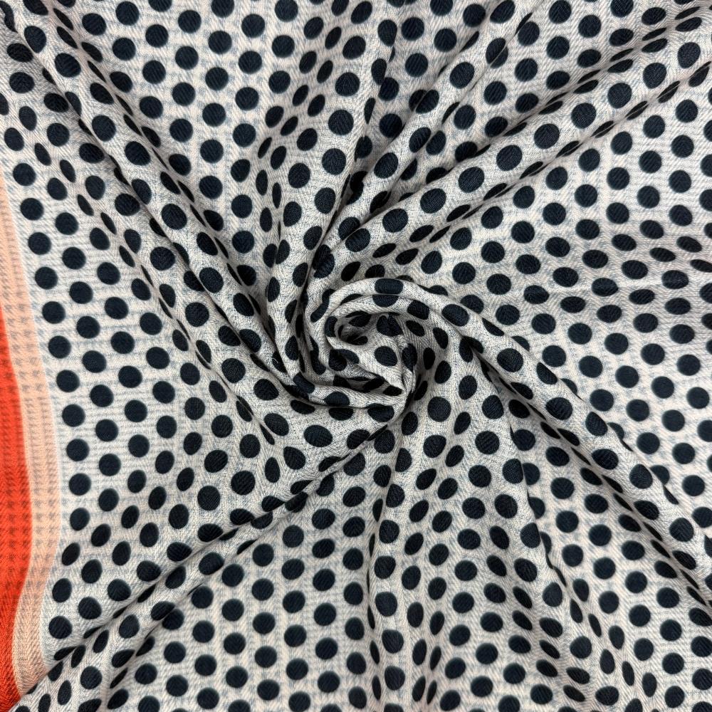 Teal & Navy Blue Reversible Wool Neckerchief For Men with Check and Stripe Mix Print