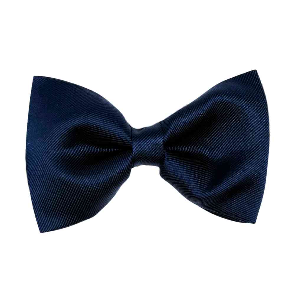 Navy Blue Self Textured Twill Effect Classic Silk Bow Tie | The Tie Hub