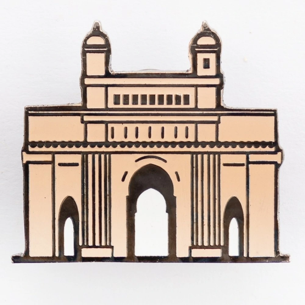 Gateway of India Lapel Pin – Iconic Brass Mumbai Landmark Statement Accessory