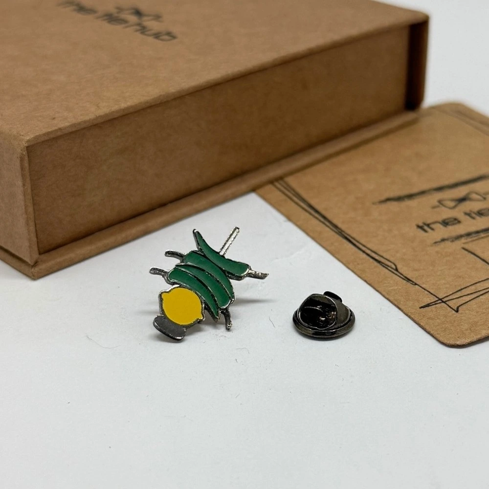 Nimbu Mirchi Lapel Pin – Traditional Brass Lucky Charm Statement Accessory