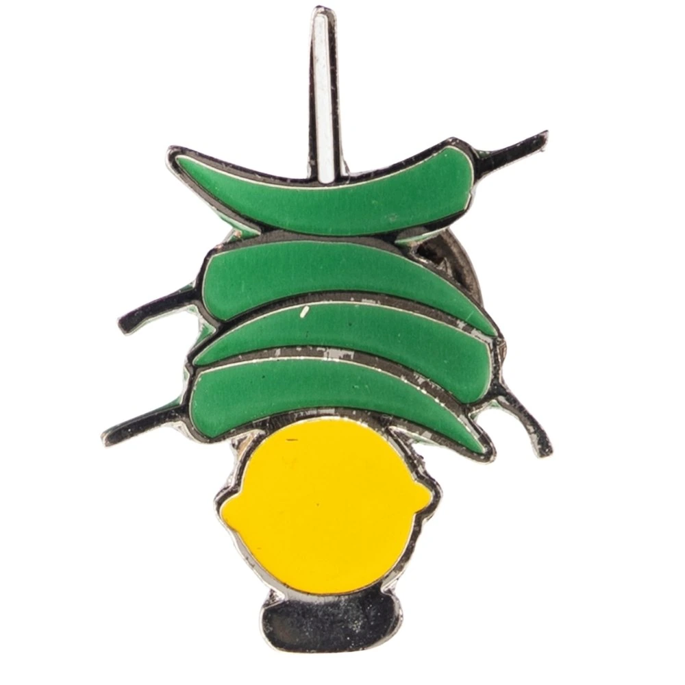 Nimbu Mirchi Lapel Pin – Traditional Brass Lucky Charm Statement Accessory