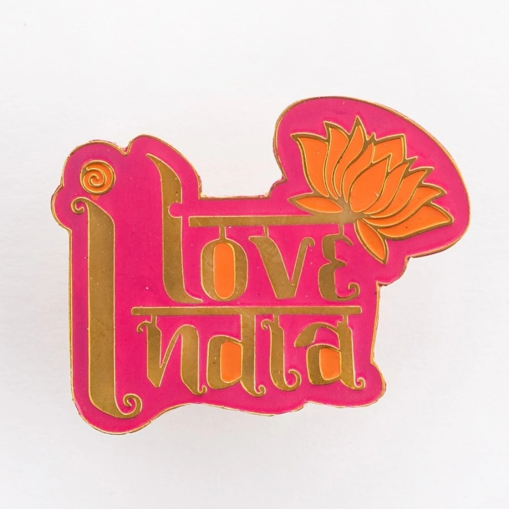 Love India Lapel Pin – Stylish Brass Patriotic Statement Accessory for Everyday Wear