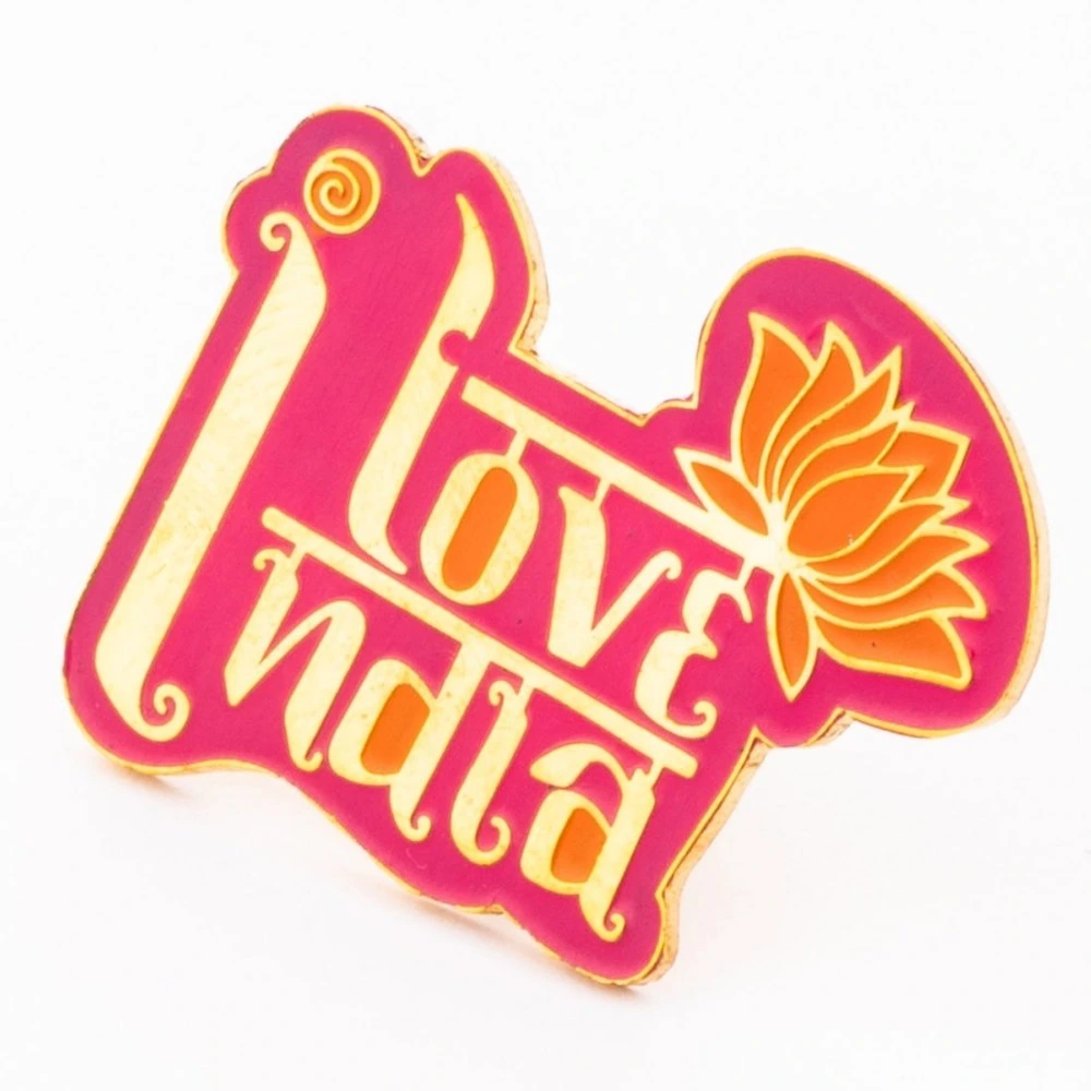 Love India Lapel Pin – Stylish Brass Patriotic Statement Accessory for Everyday Wear