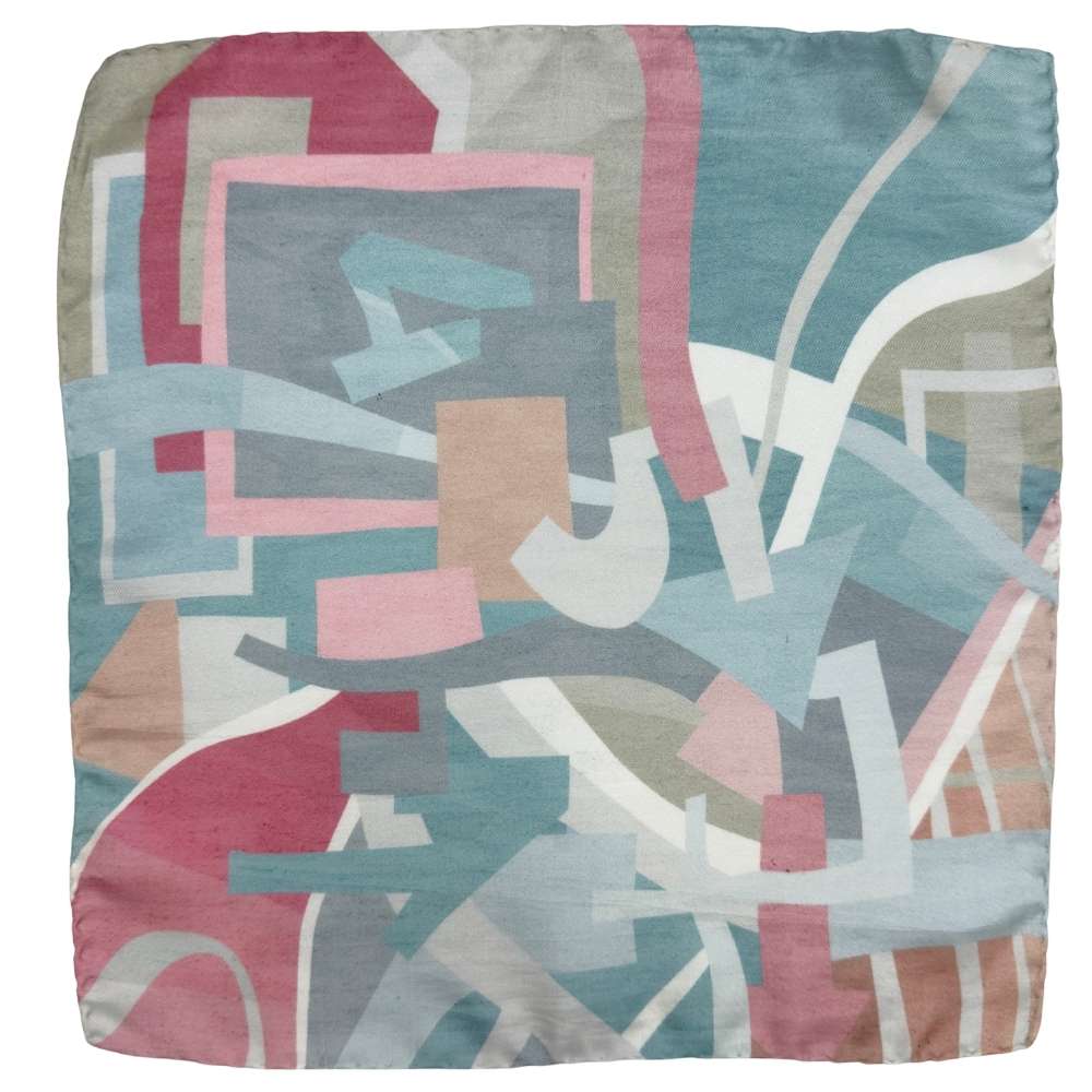 Multicolor Silk Pocket Square Geometric Design