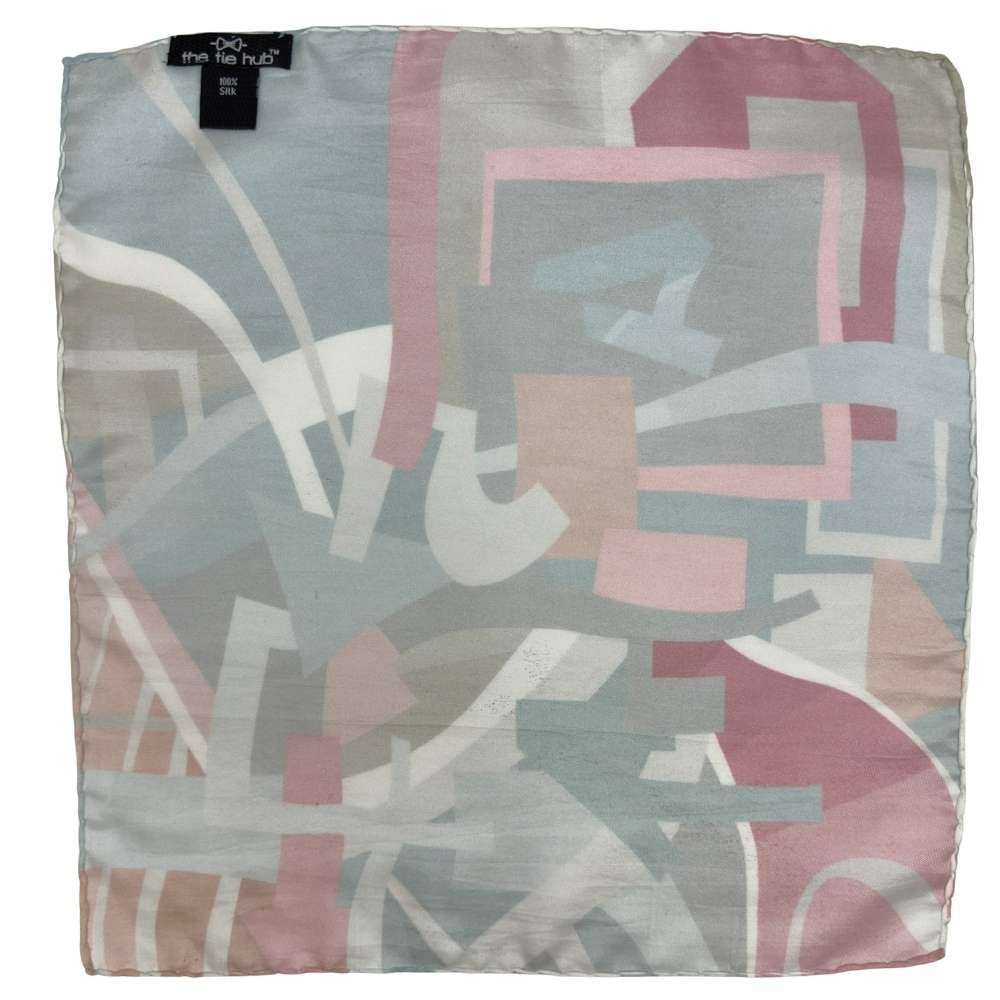 Multicolor Silk Pocket Square Geometric Design