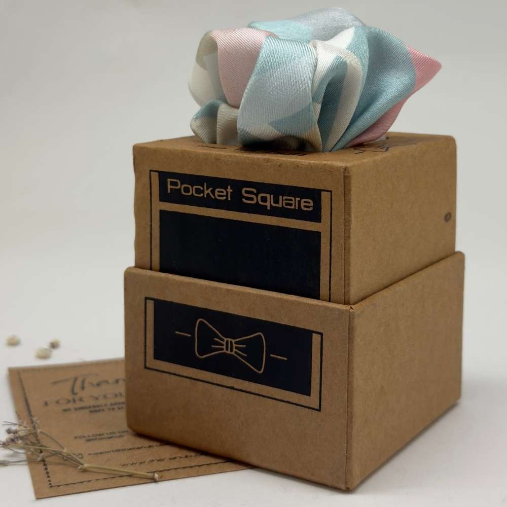 Multicolor Silk Pocket Square Geometric Design
