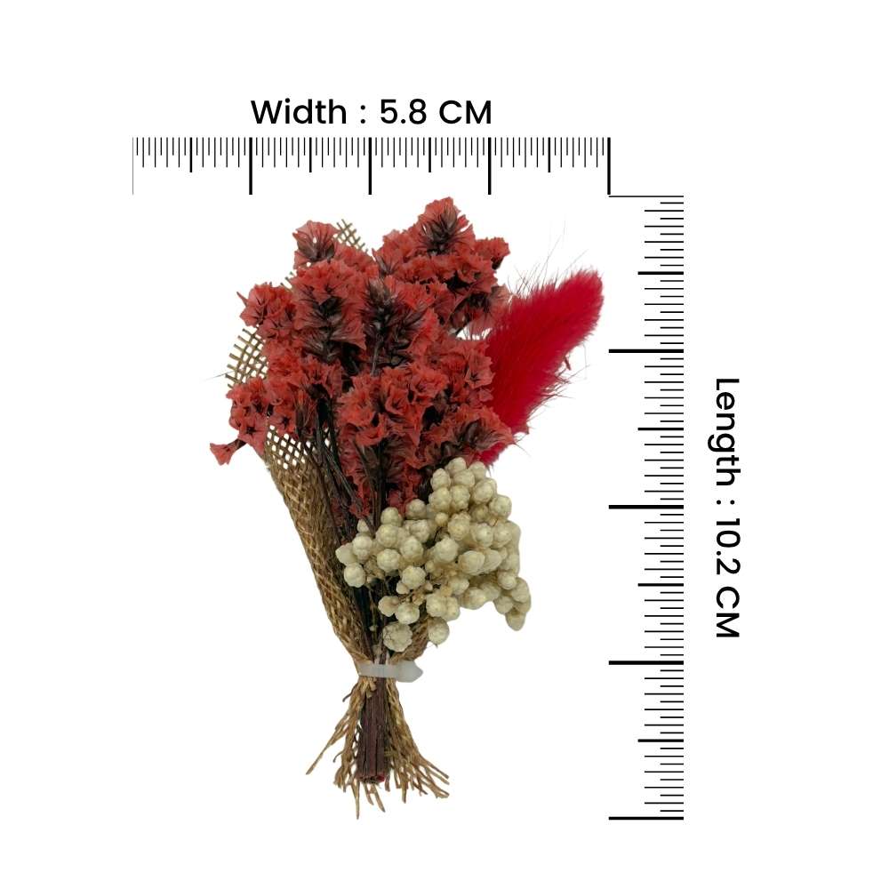 Red & Beige Artificial Flower Boutonniere Rustic Floral Design