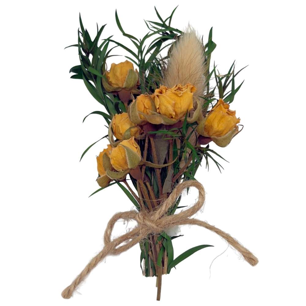Yellow & Green Artificial Flower Boutonniere Rustic Floral Design