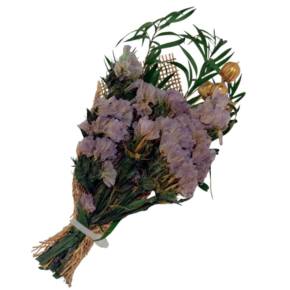 Lavender & Green Artificial Flower Boutonniere Rustic Floral Design