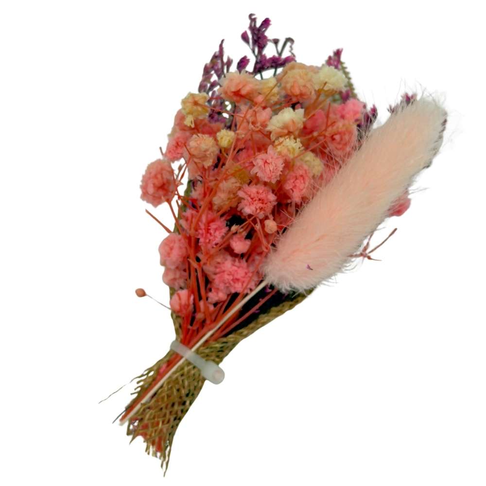 Pink & Coral Artificial Flower Boutonniere Rustic Floral Design