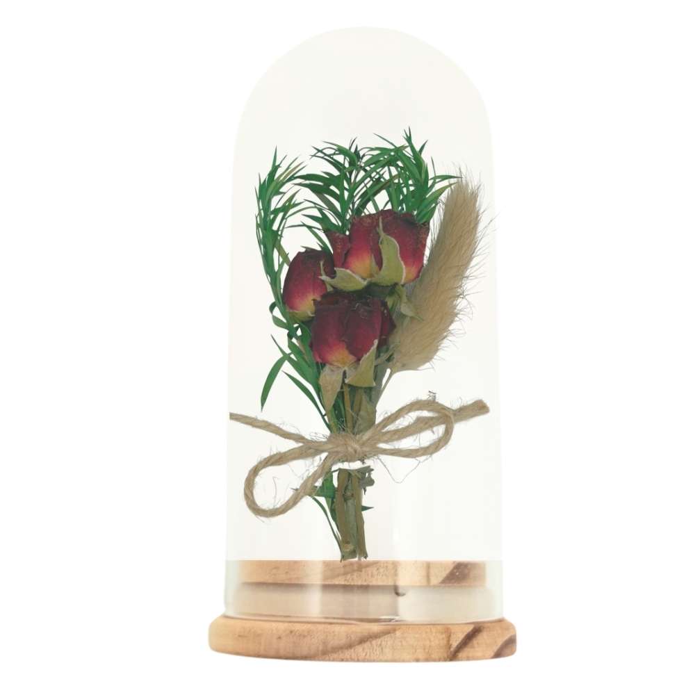 Red & Green Artificial Flower Boutonniere Rustic Floral Design