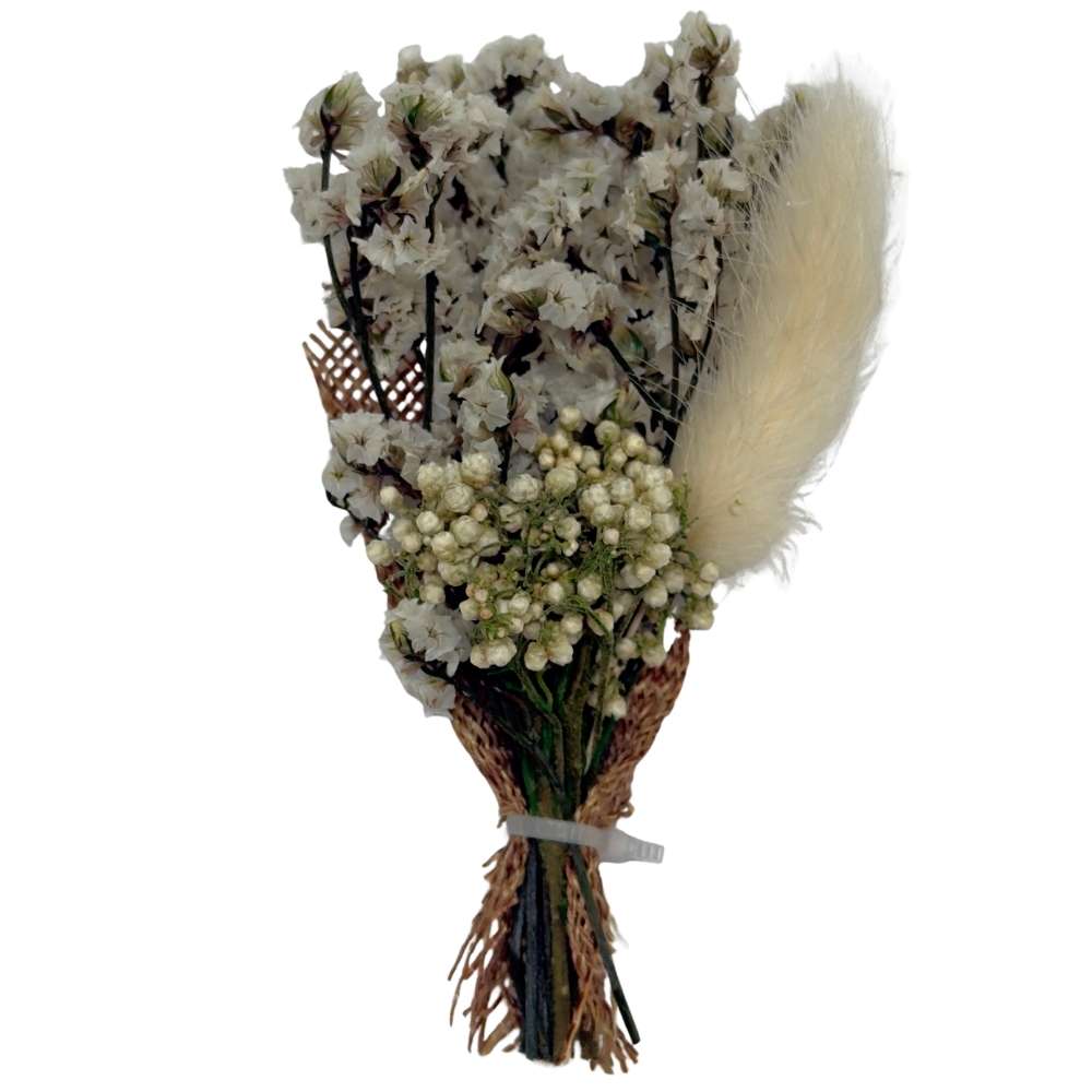 White & Green Artificial Flower Boutonniere Rustic Floral Design