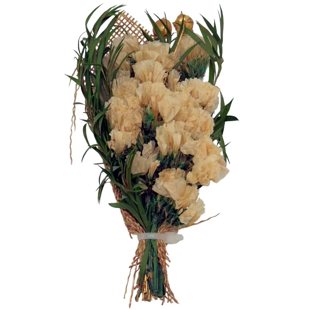Peach & Green Artificial Flower Boutonniere Rustic Floral Design