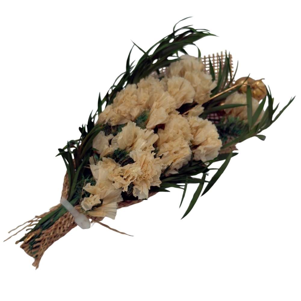 Peach & Green Artificial Flower Boutonniere Rustic Floral Design
