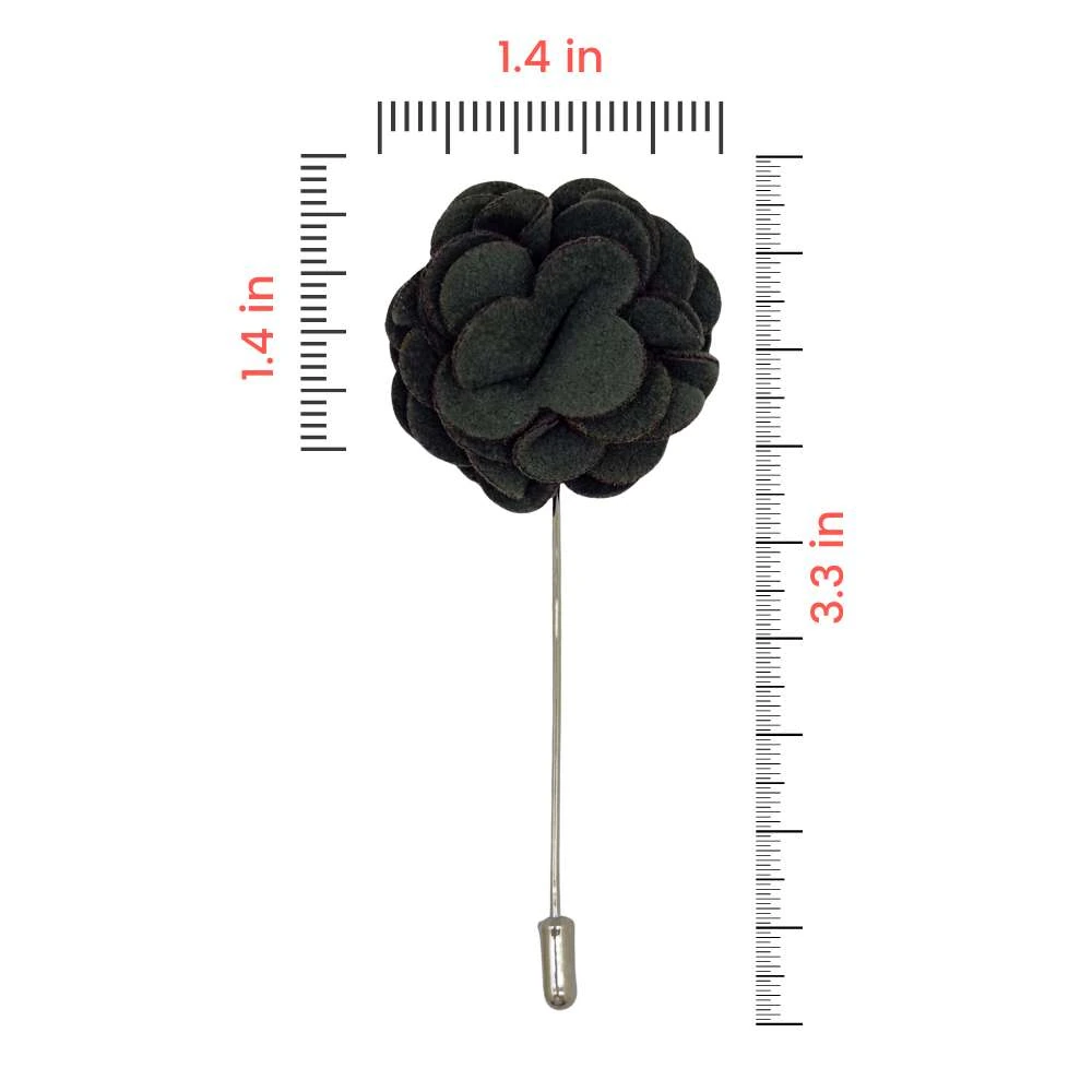 Dark Green Flower Lapel Pin Floral Design Formal Suit Accessory