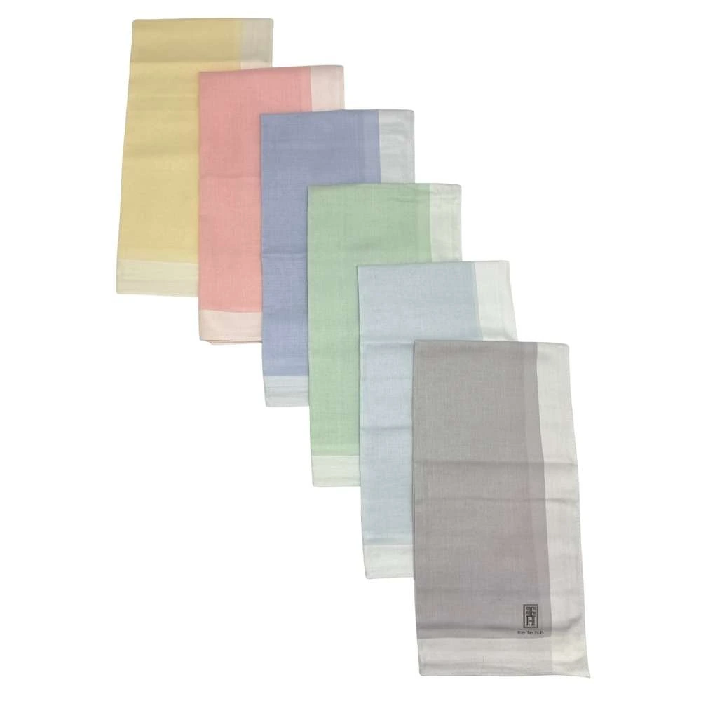 Solid Multicolour Cotton Handkerchief Pack of 6