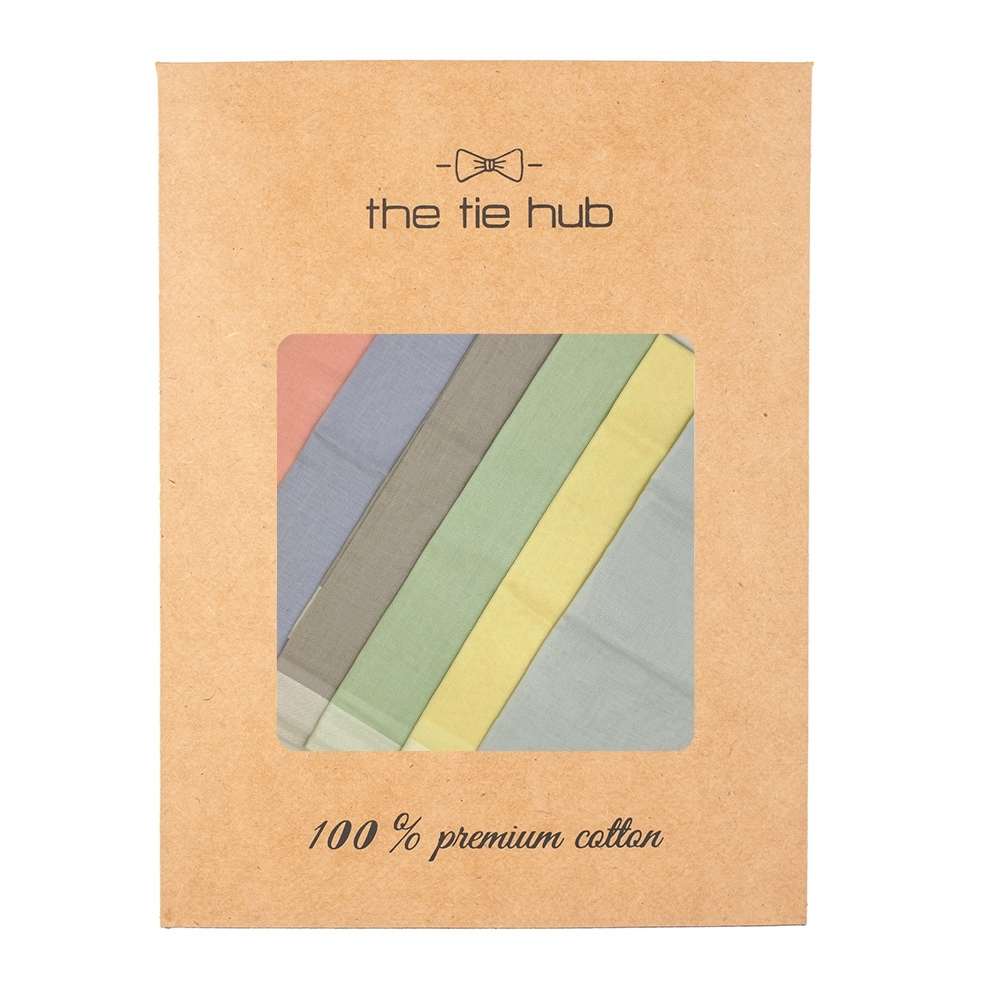Solid Multicolour Cotton Handkerchief Pack of 6