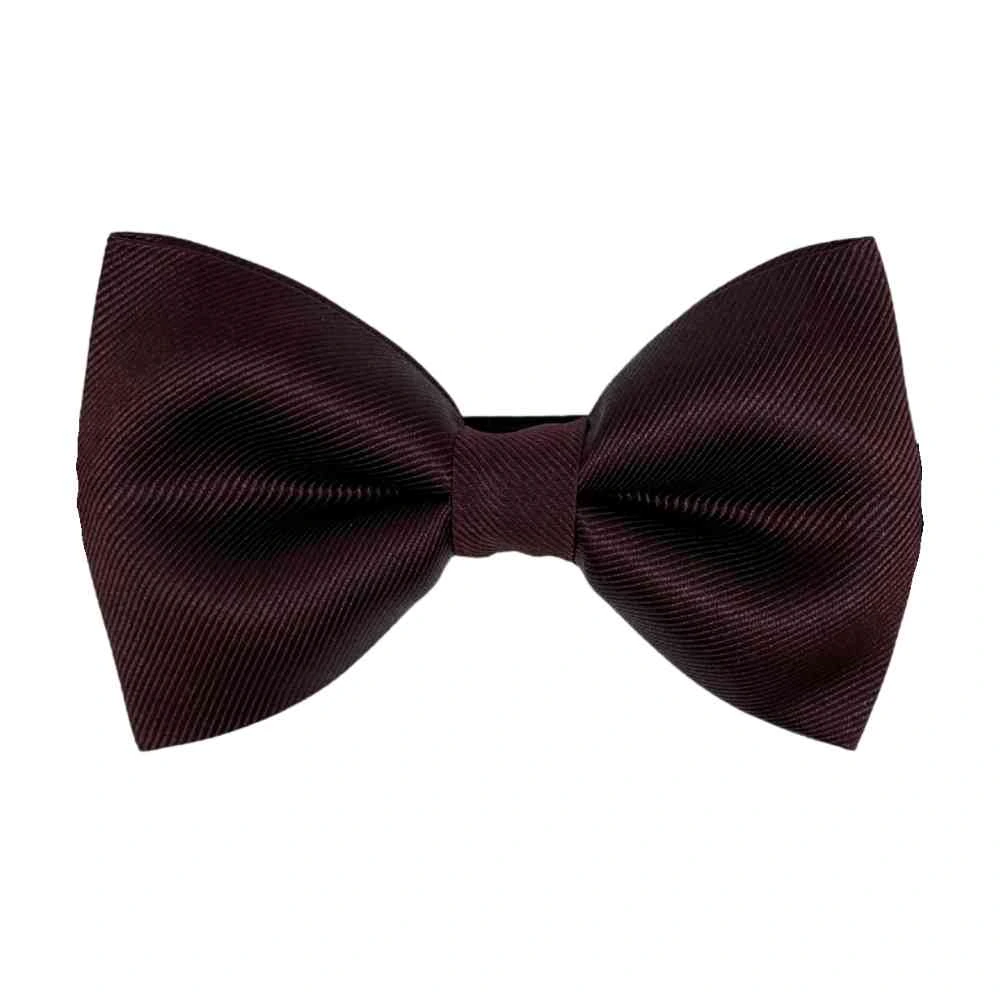 Wine Self Textured Twill Effect Classic Silk Bow Tie | The Tie Hub