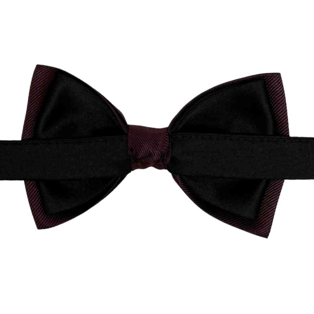 Wine Self Textured Twill Effect Classic Silk Bow Tie | The Tie Hub