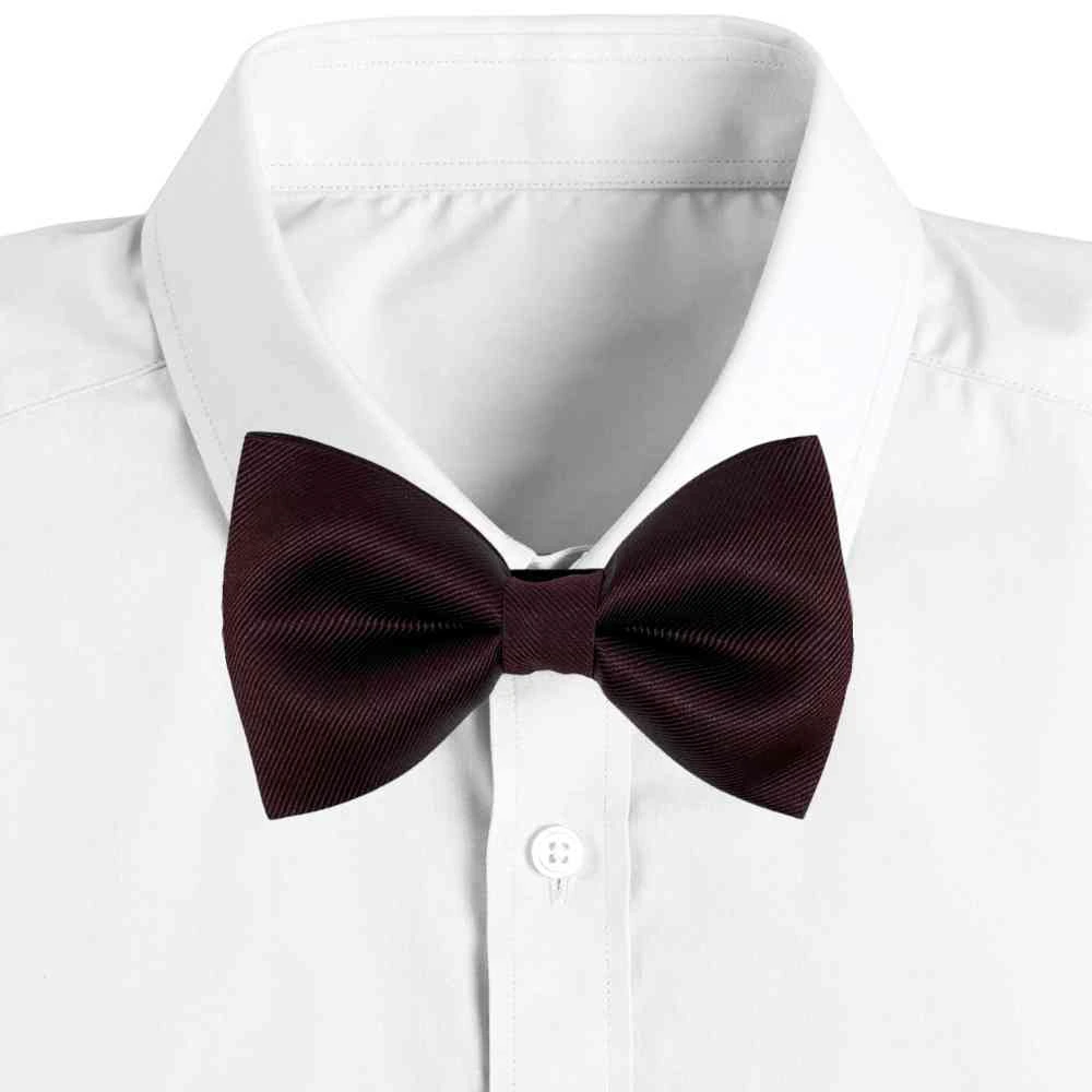 Wine Self Textured Twill Effect Classic Silk Bow Tie | The Tie Hub