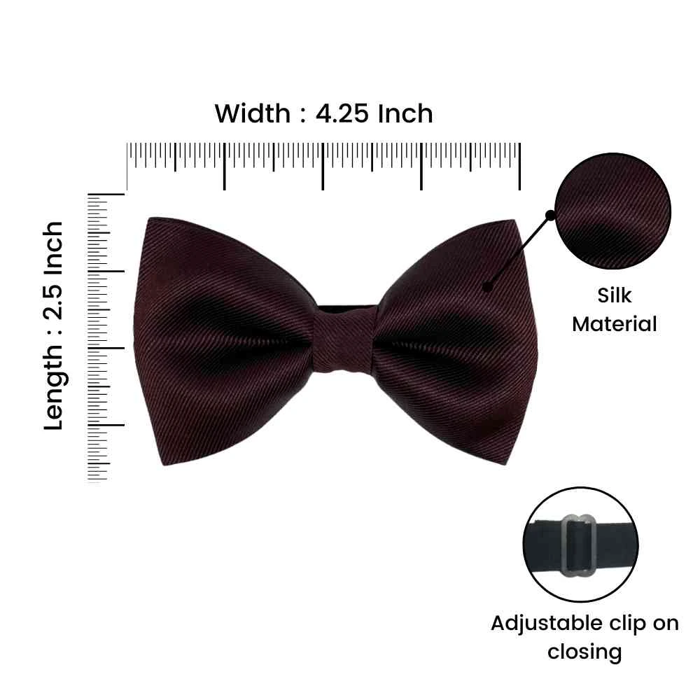 Wine Self Textured Twill Effect Classic Silk Bow Tie | The Tie Hub