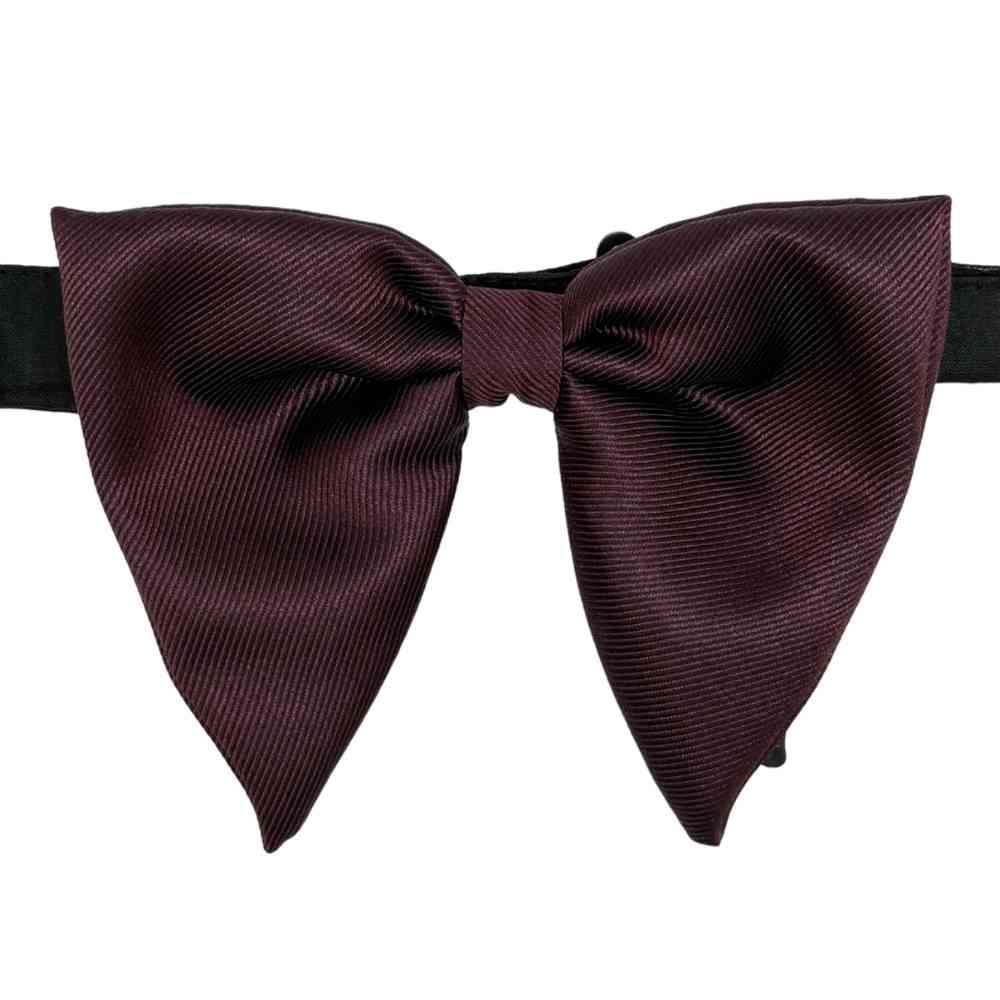 Wine Self Textured Twill Effect Silk Butterfly Bow Tie | The Tie Hub