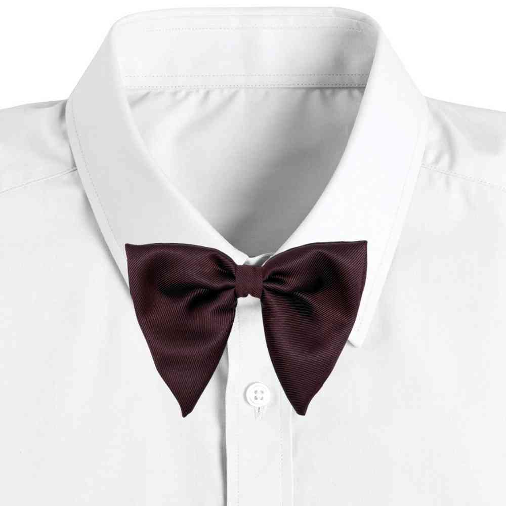 Wine Self Textured Twill Effect Silk Butterfly Bow Tie | The Tie Hub
