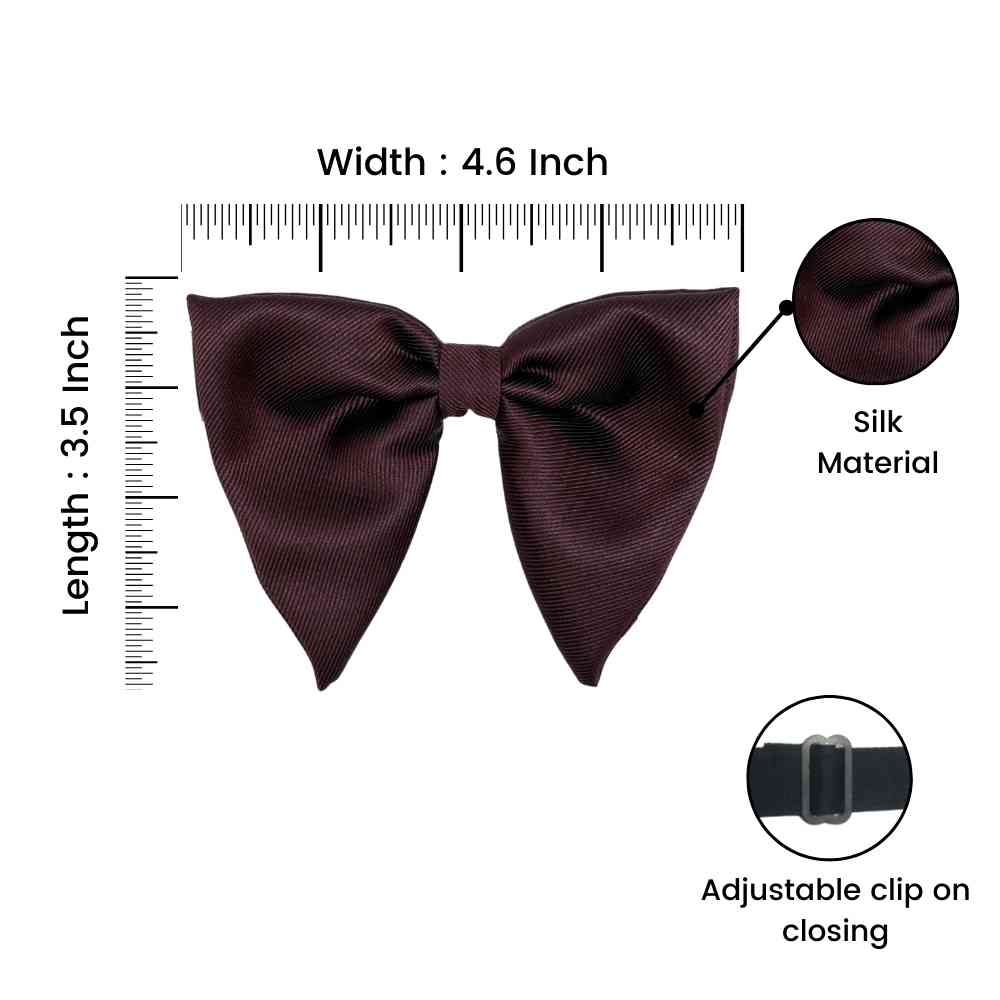Wine Self Textured Twill Effect Silk Butterfly Bow Tie | The Tie Hub
