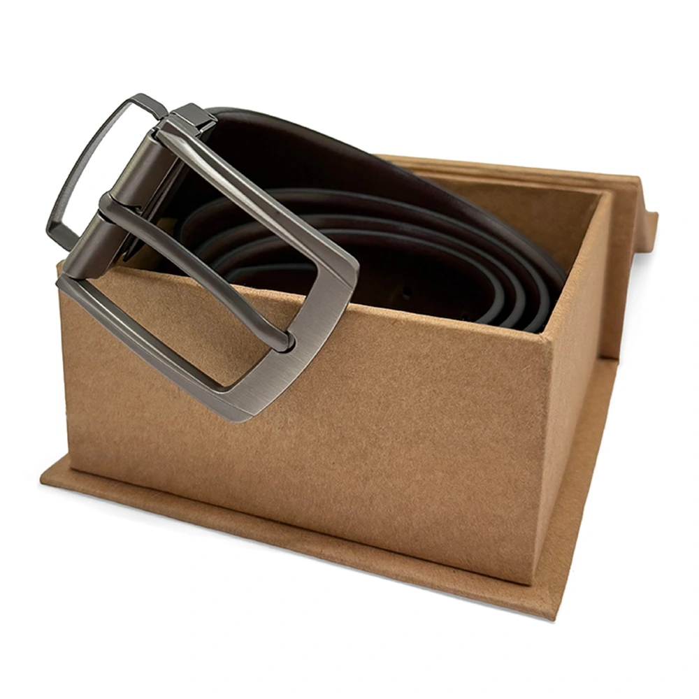 Black & Brown Reversible PU Leather Formal Belt with Rotating Rectangular Pin Buckle Matte Finish